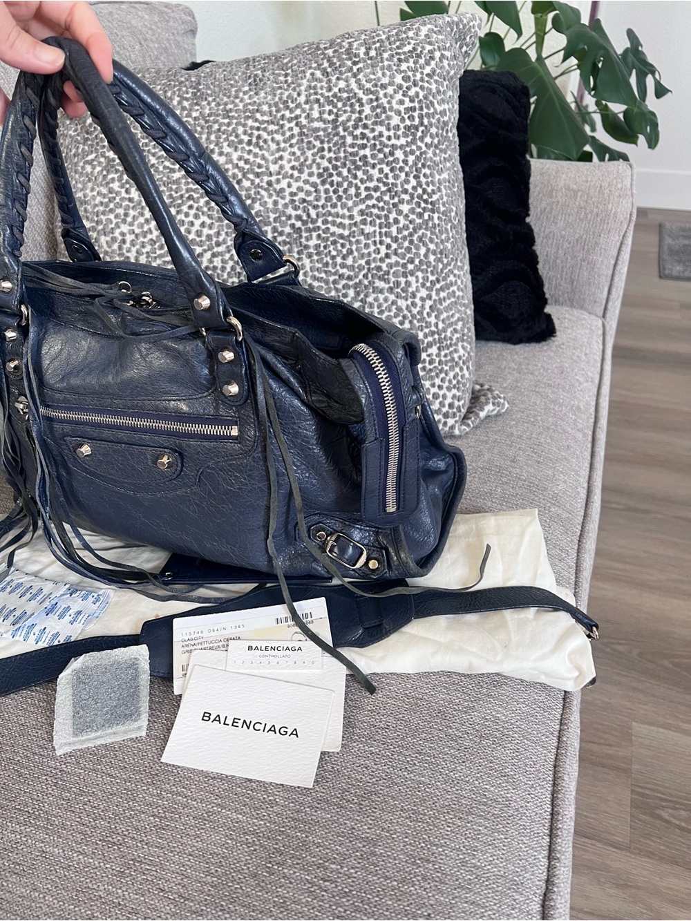 Balenciaga Authentic Vintage Le City Dark Blue Leather Bag - Picture 4 of 16
